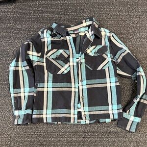 Patagonia Teal and Black Plaid Women's Shirt